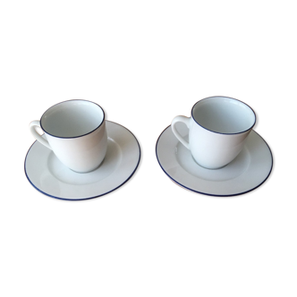 Duo of cups and under cups brand Guy Degrenne