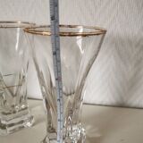 gold and transparent bistro glasses with thick bottom