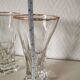 gold and transparent bistro glasses with thick bottom