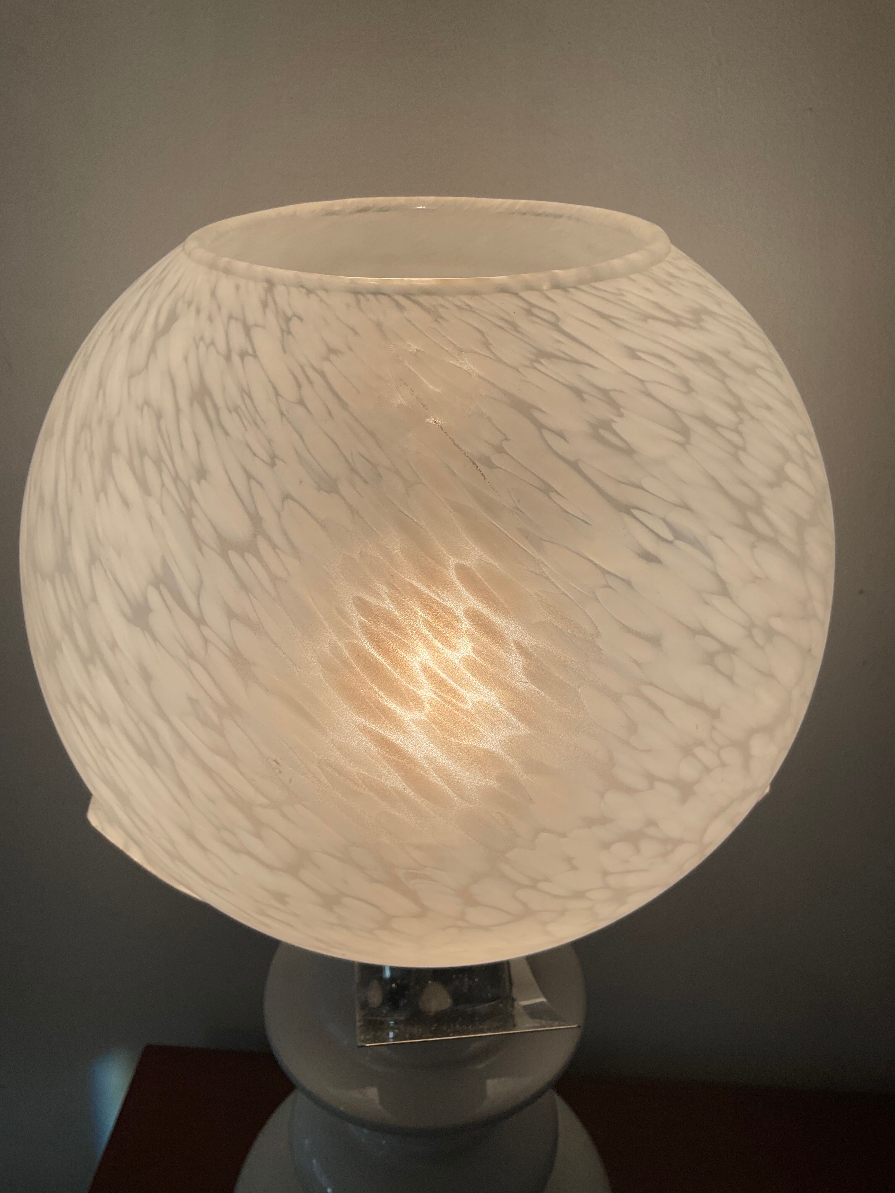 Vintage lamp globe vichy and ceramic 70s