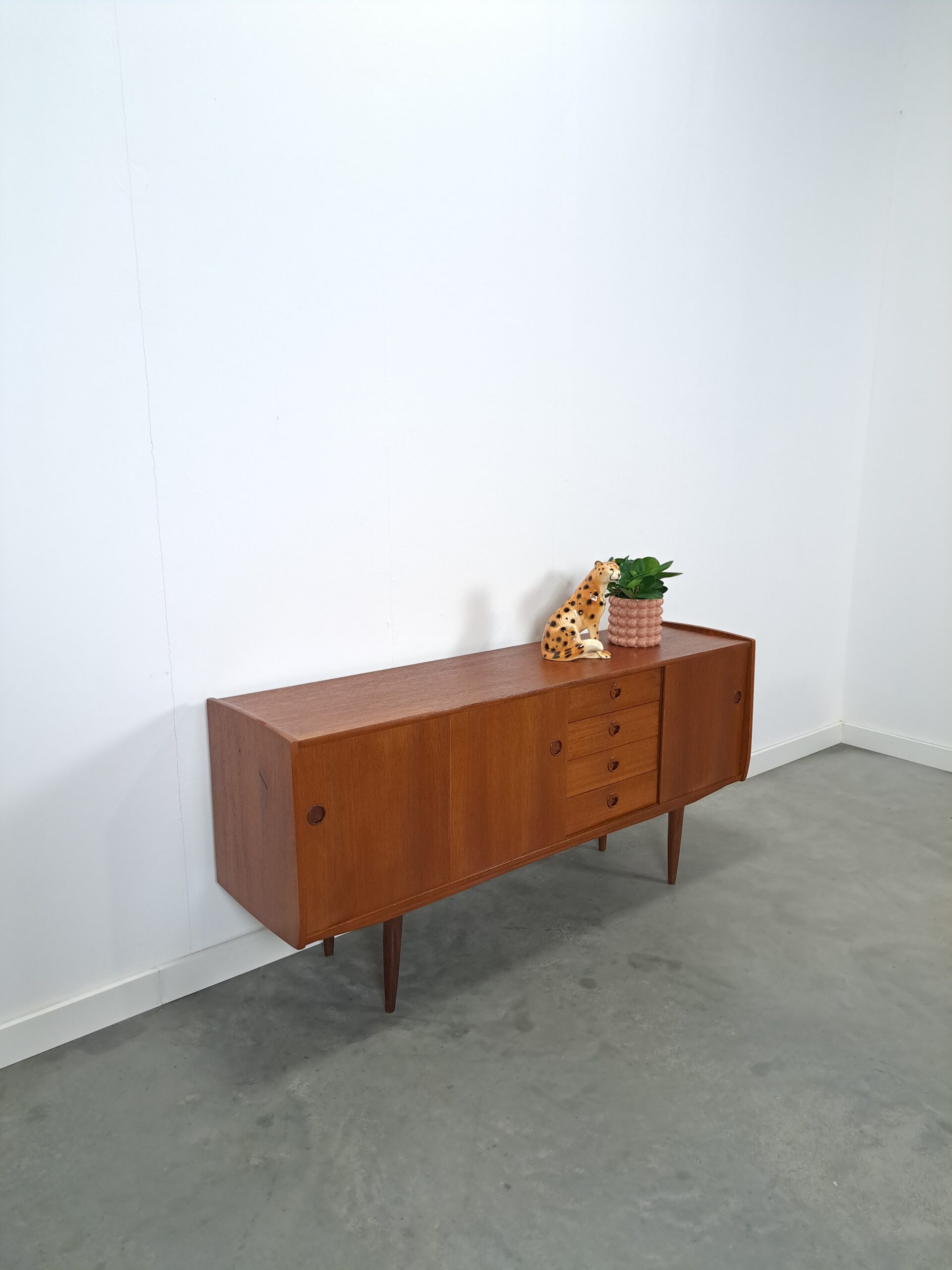 Teak veneer sideboard with drawers from Sweden