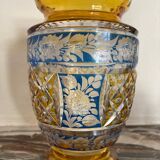 Art Deco polychrome crystal vase