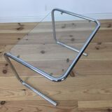 Chrome and glass side table