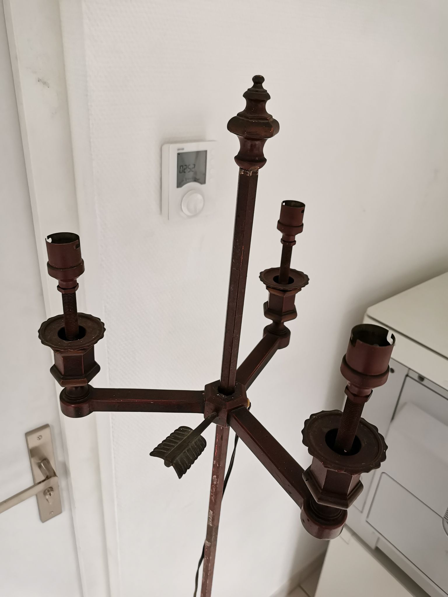 Lampadaire vintage style lampe bougeoir bouillotte