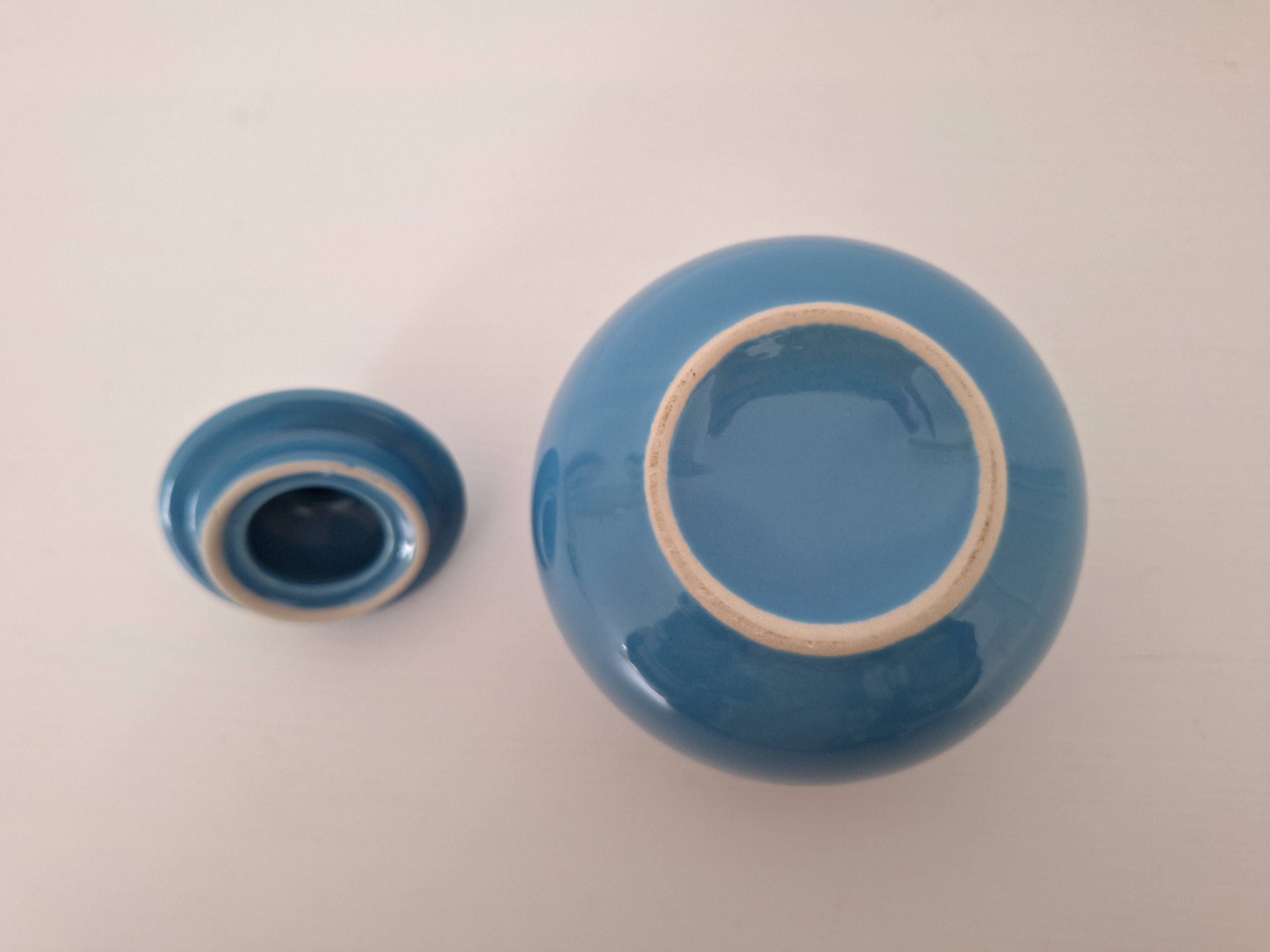 Ceramic pot / Sugar bowl / Blue sweet jar