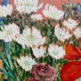 Peinture d’un bouquet / tableau huile sur toile