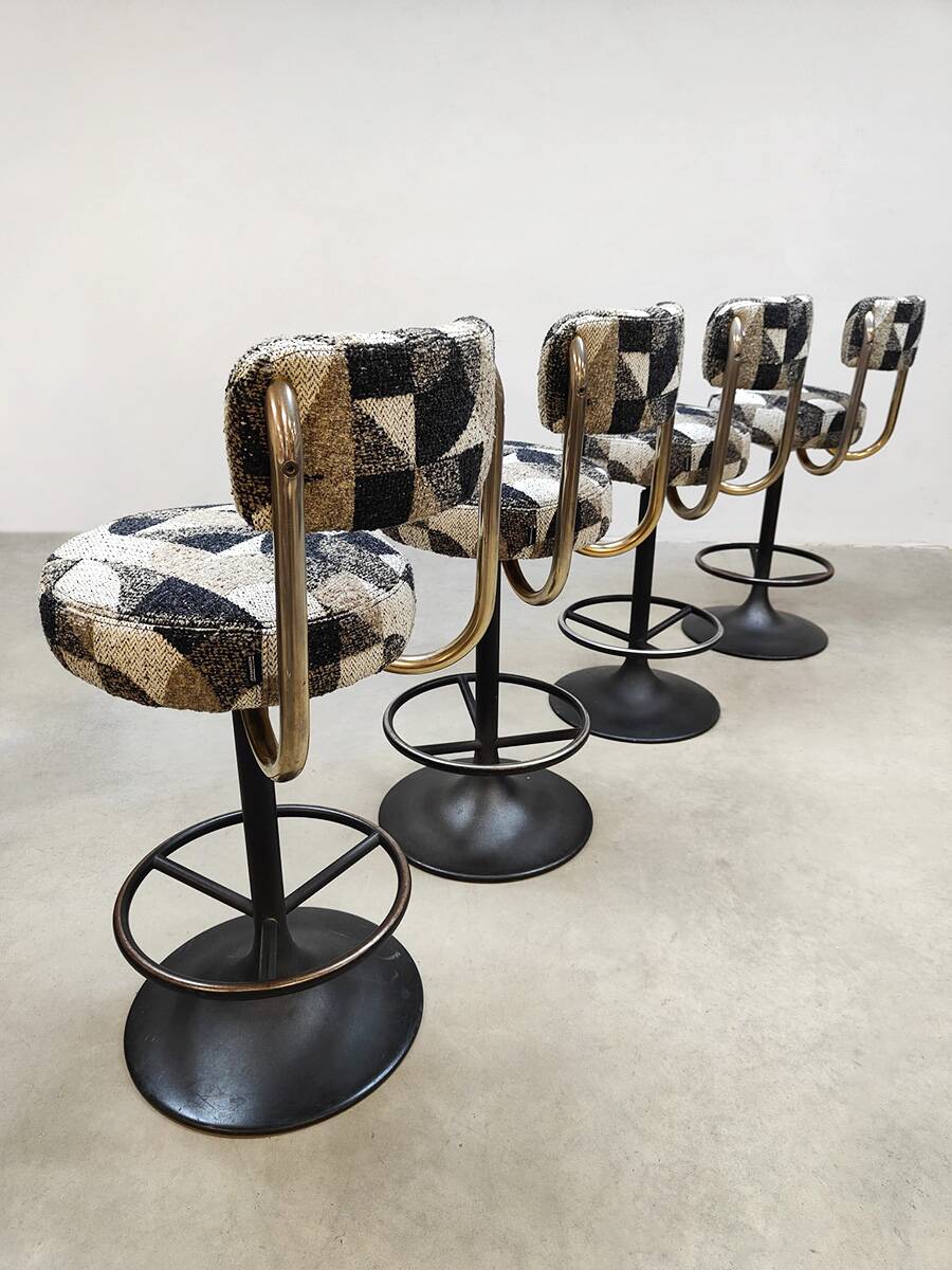 Vintage Cobra bar stools by Borje Johanson, Sweden