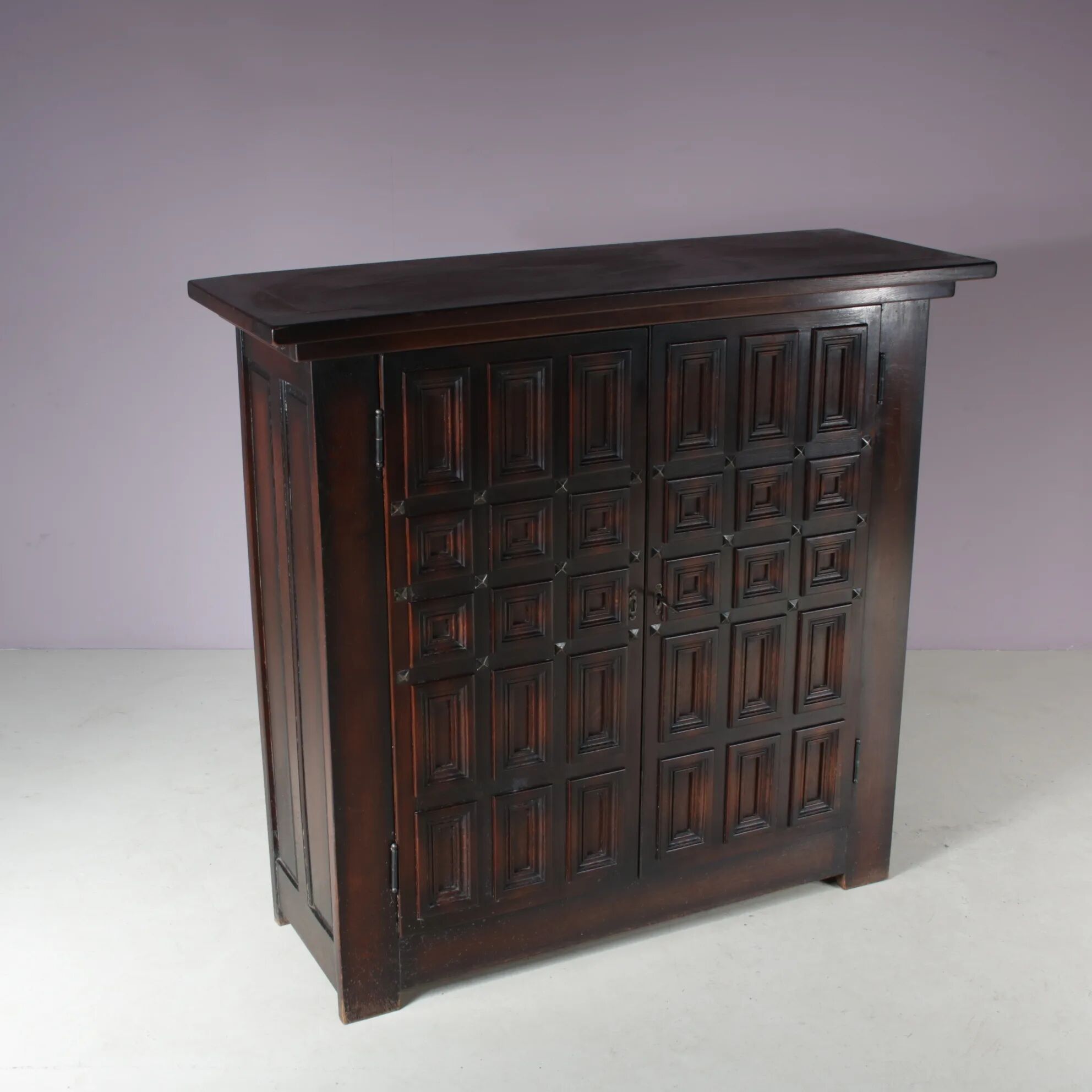 1960s Brutalist highboard cabinet from Spain