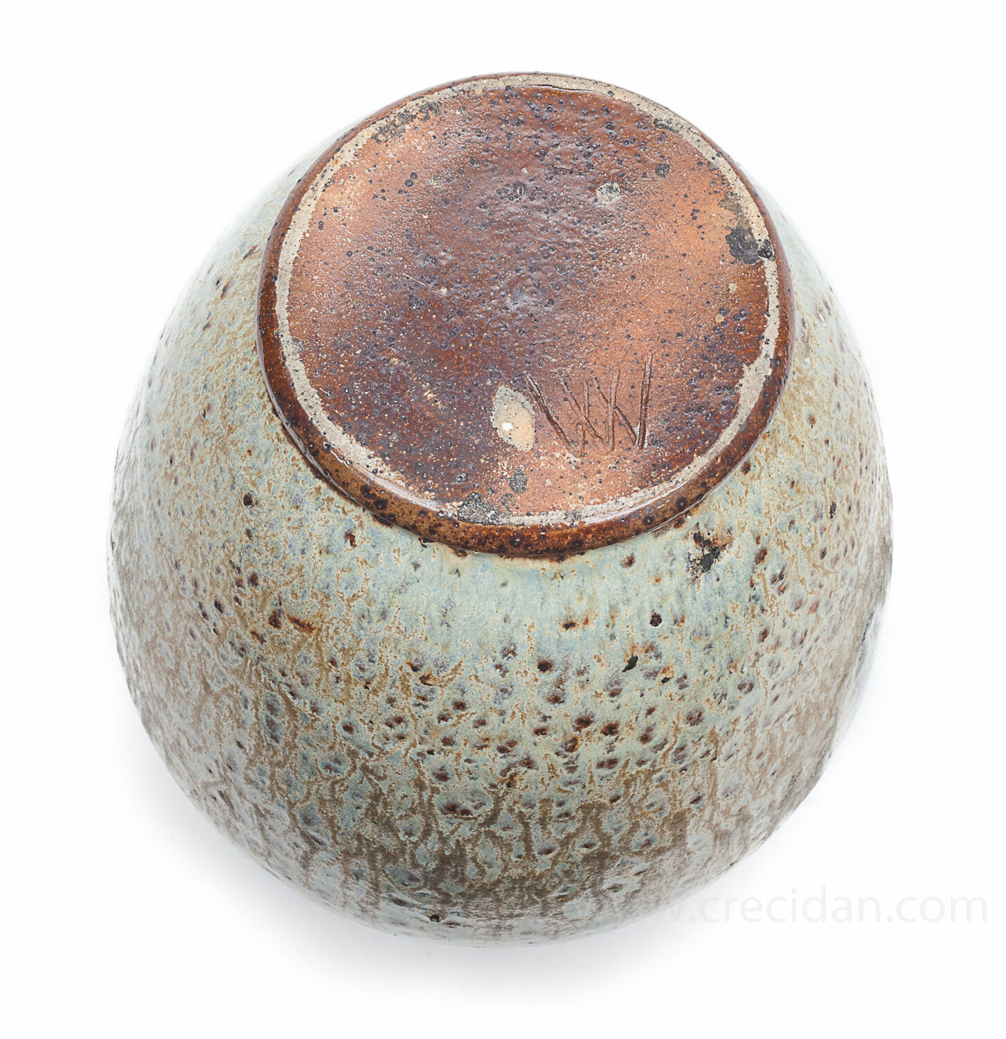 Enamelled sandstone vase