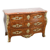 Tomb Commode in Violet Wood Marquetry, Transition Louis XIV / Louis XV style – 1st Par