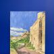 Watercolor Provencal landscape with fortified ramparts