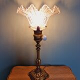 Table lamp in gilded bronze, late 19th / early 20th