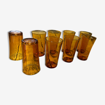 Set of 10 large Duralex glasses