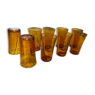 Set of 10 large Duralex glasses