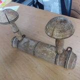 Coat rack with 2 old hooks