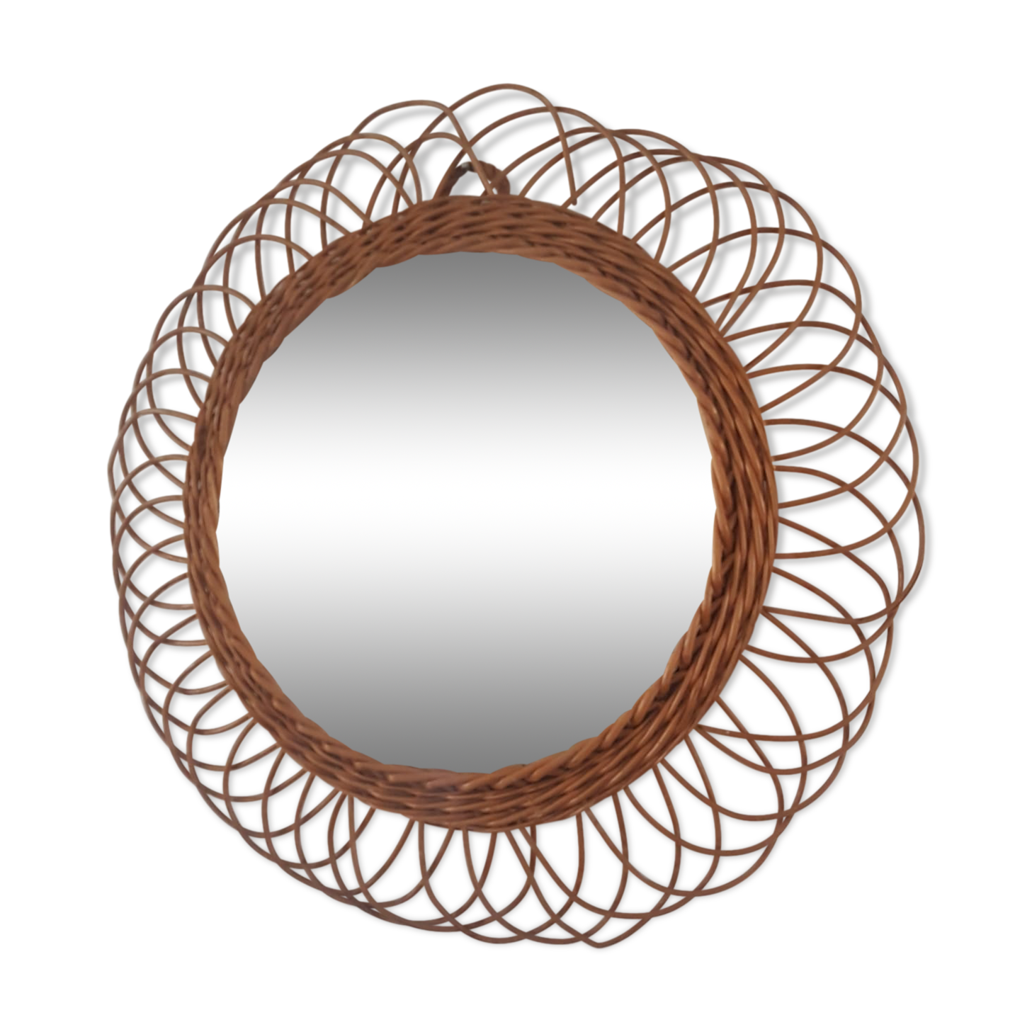 Round rattan mirror 50cm