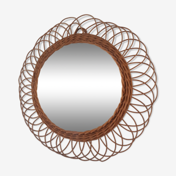 Round rattan mirror 50cm