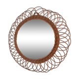 Round rattan mirror 50cm