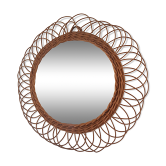 Round rattan mirror 50cm