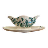 Saucière ancienne en terre de fer, modèle Mignon de Longwy