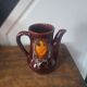 vintage broc pitcher in orange brown ceramic vallauris 20cm high