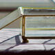 4 old glass, brass and mirror jewellery boxes