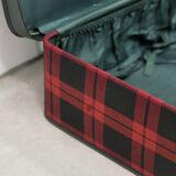 Vintage red checkered suitcase