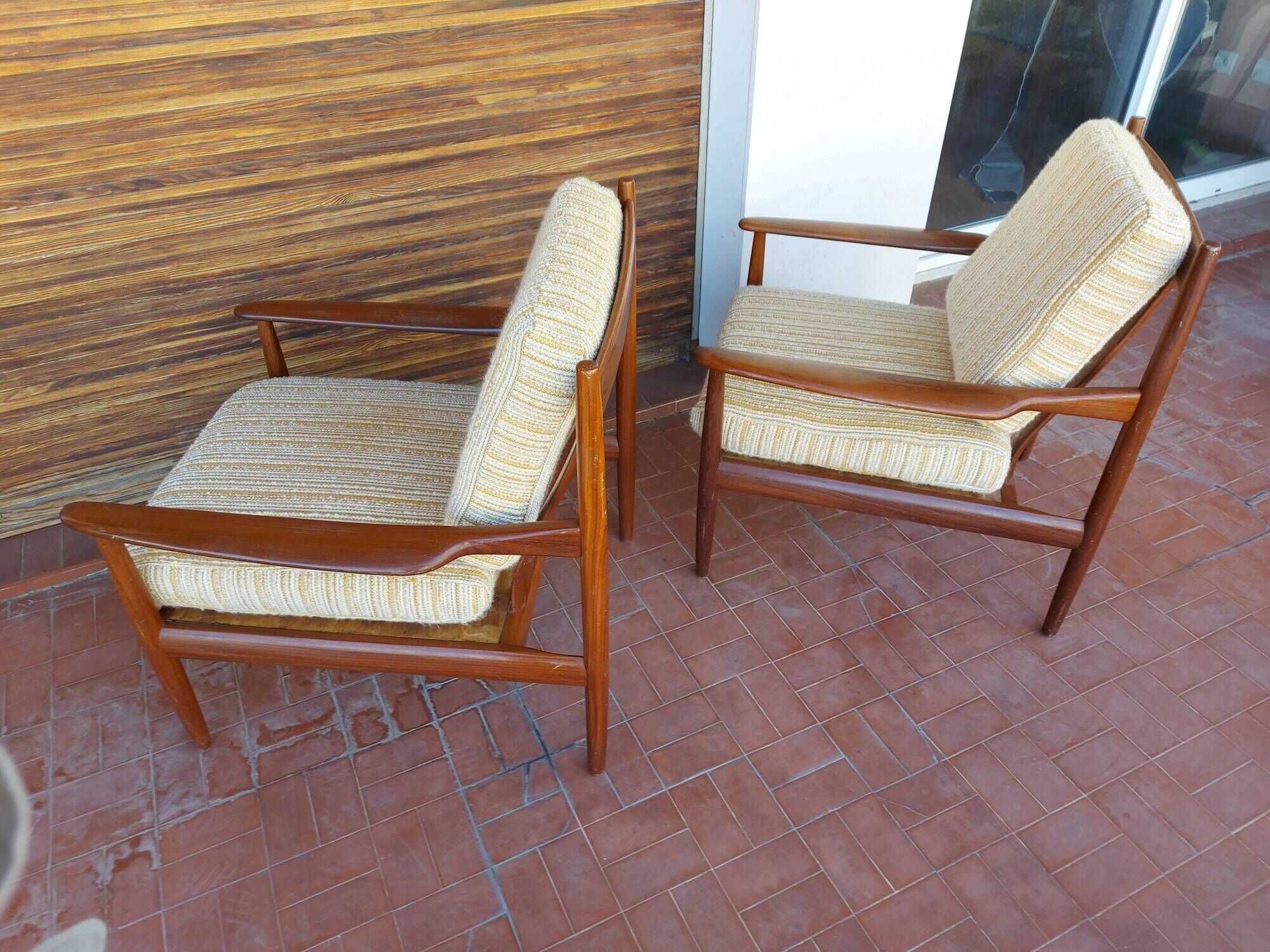 Scandinavian armchair Grete Jalk in teak, 50