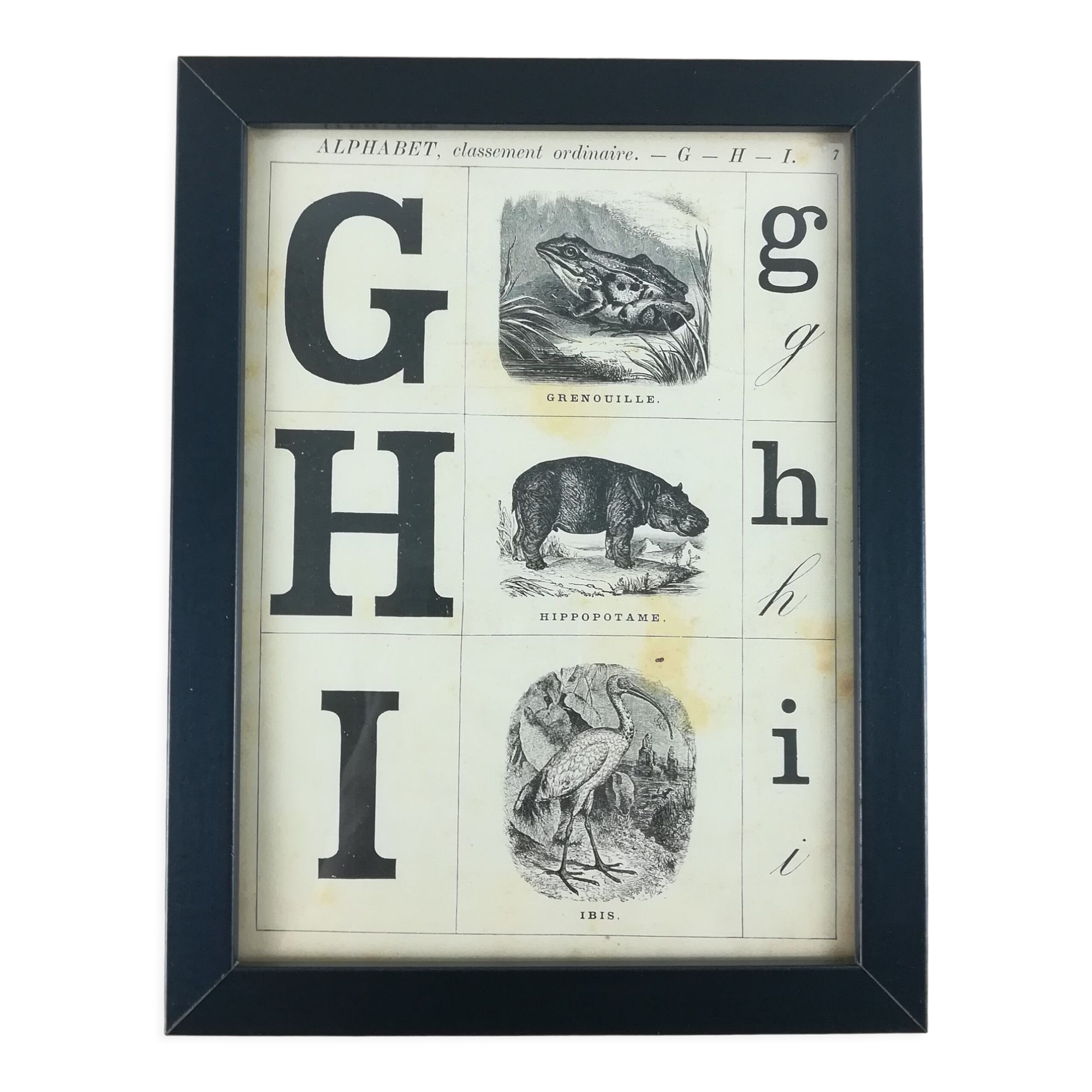 Framed alphabet board g-h-i
