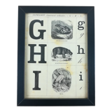Framed alphabet board g-h-i