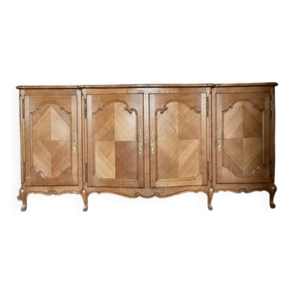 Buffet latéral prestigieux à 4 portes – Marqueterie – Style Louis XV