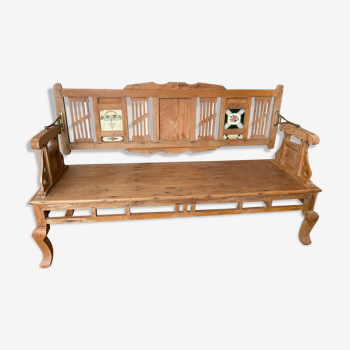 Banc indien d’antiquaire en bois