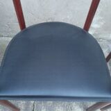 Pair of Scandinavian armchairs in teak and leather