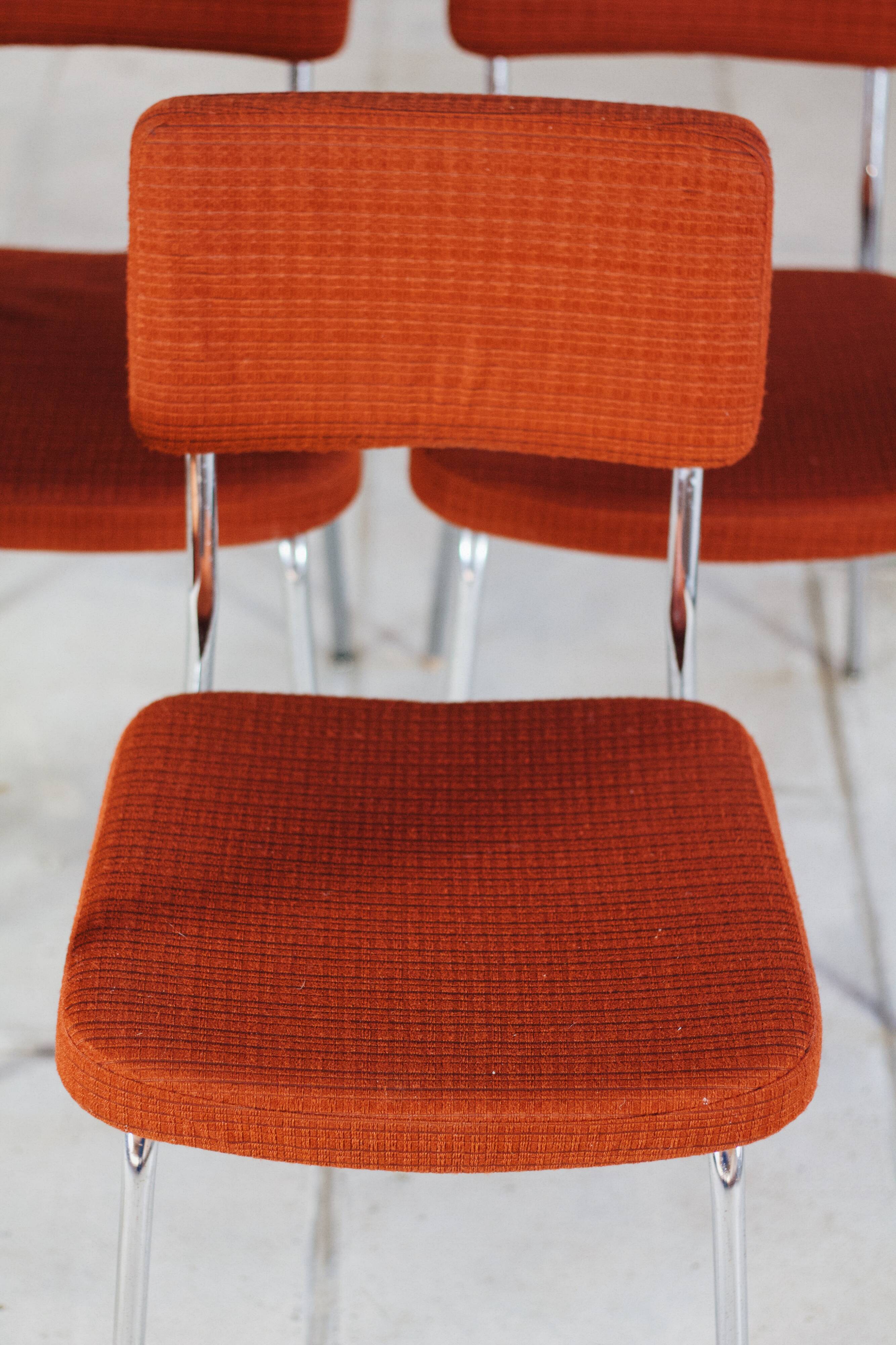 Vintage orange velvet chair, 1970
