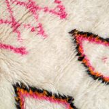 Moroccan Berber carpet azilal ecru with colorful patterns 238x140cm