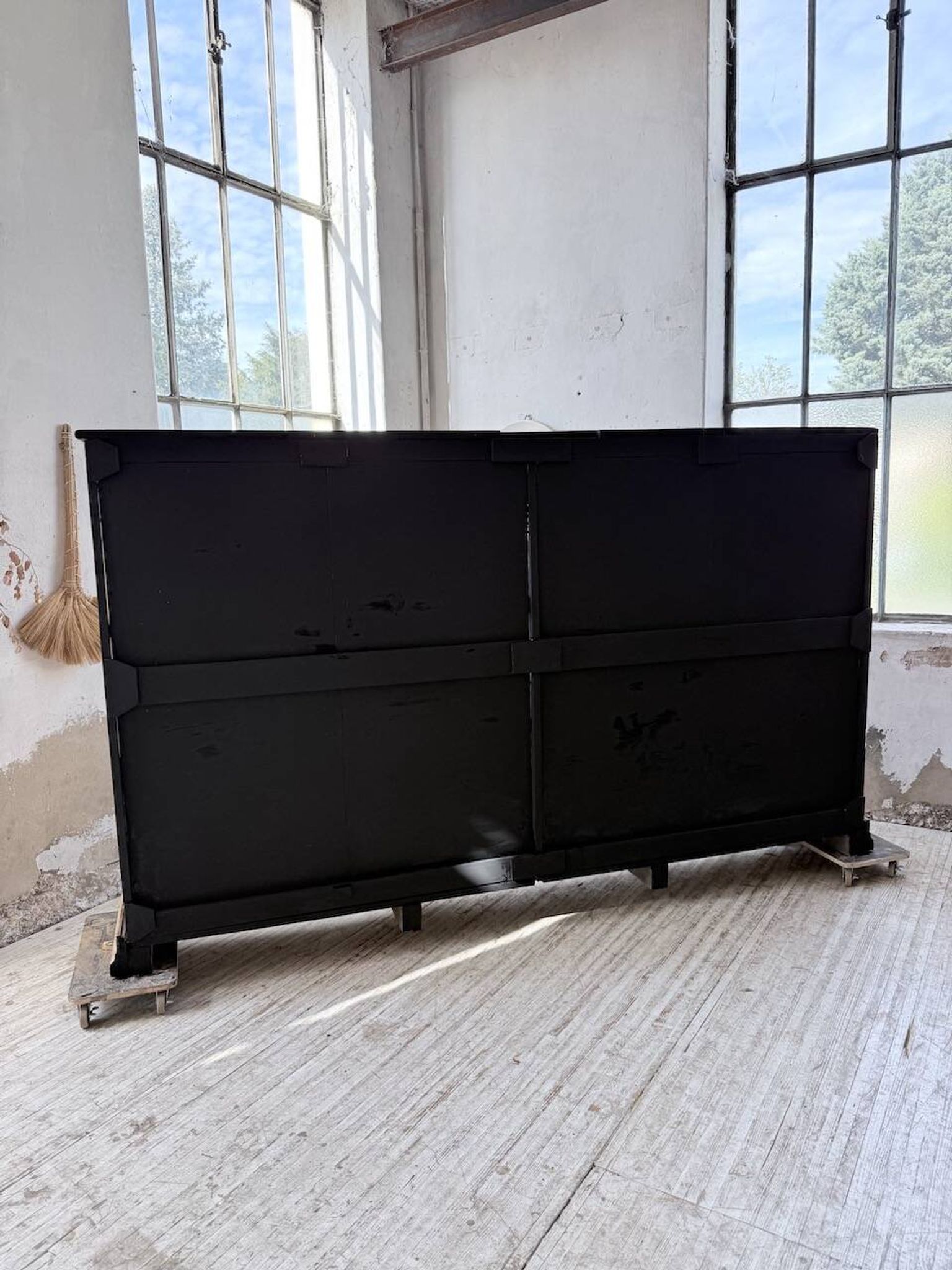 XXL industrial sideboard with glass doors