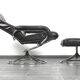 Unico 1970s Dark Brown Leather Lounge Chair and Ottoman Set of 2