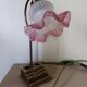 Lampe ancienne, de bureau , en opaline et laiton doré .