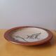 Pyrite stone plate with bird decoration