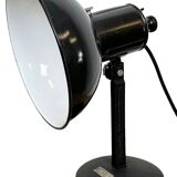 Lampe de table vintage en émail noir, 1950s