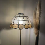 Bicolor mother-of-pearl lamp with a golden foot