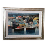 Peinture à l'huile sur toile - Marine - 1976 Lido Bettarini toile 70x50 cm