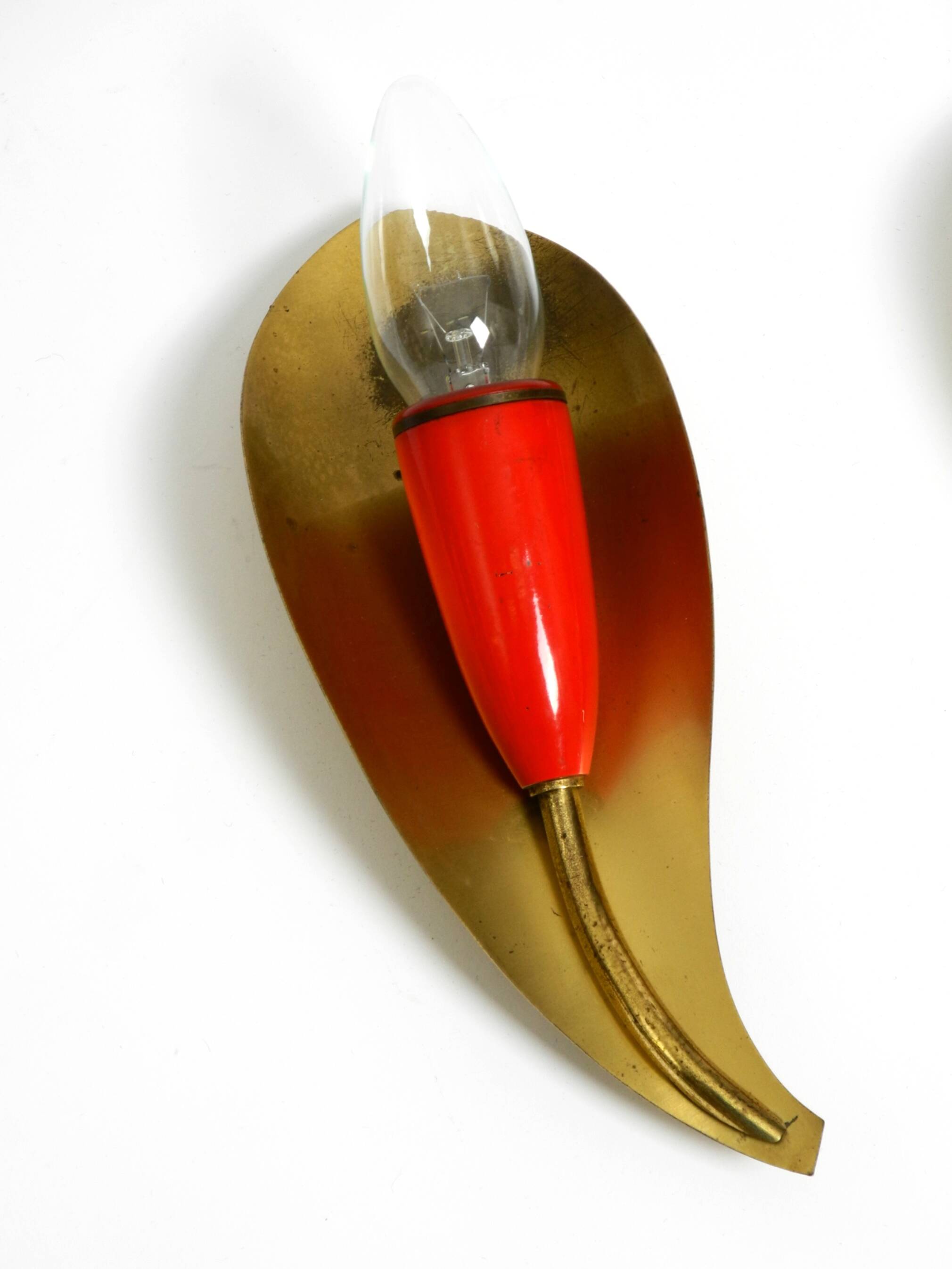 Two original Mid Century Modern brass sconces