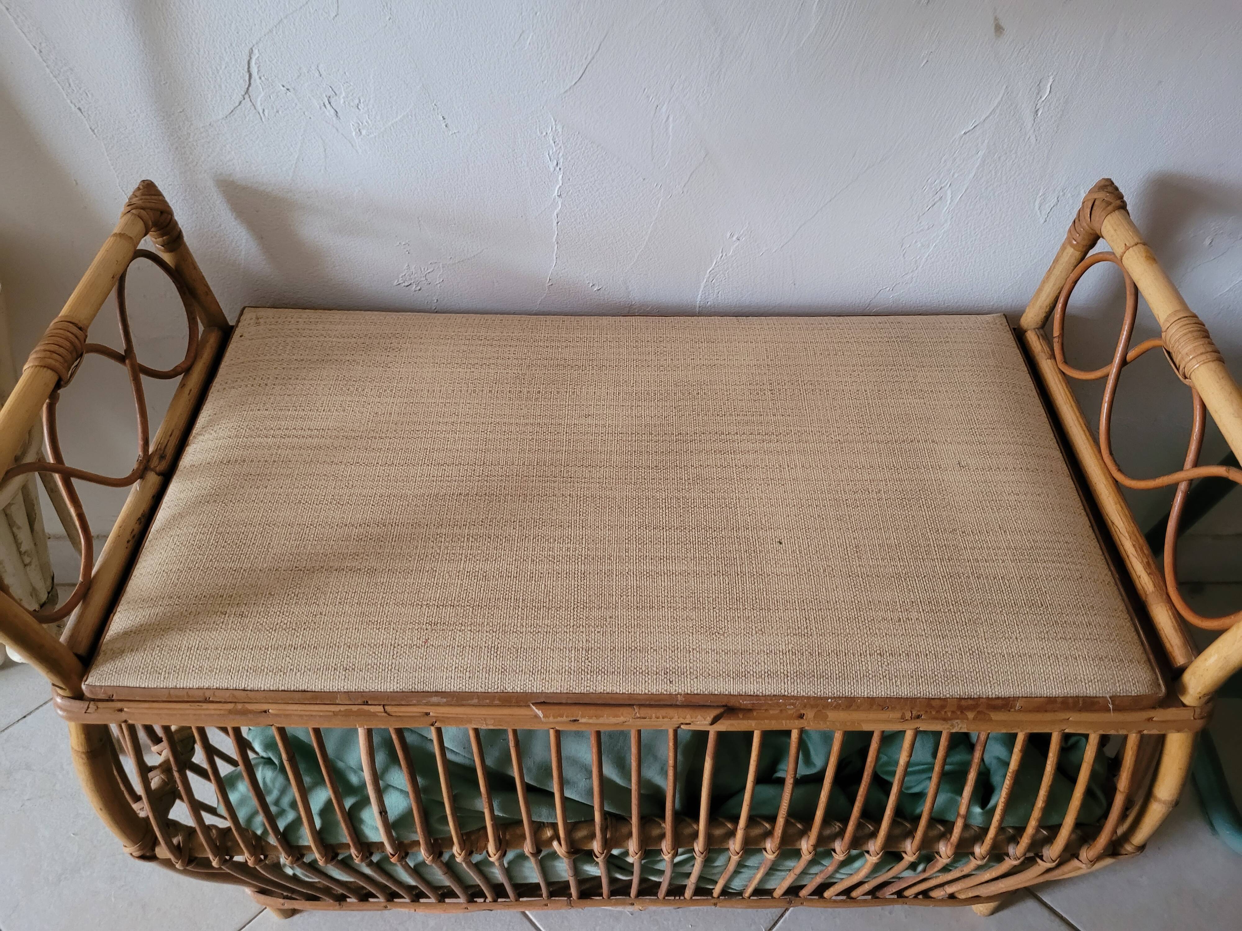 Rattan bench chest