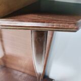Beech and Walnut Root Console Table with an Orange Glass Top, Italy