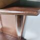 Beech and Walnut Root Console Table with an Orange Glass Top, Italy