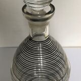 Streaked glass carafe