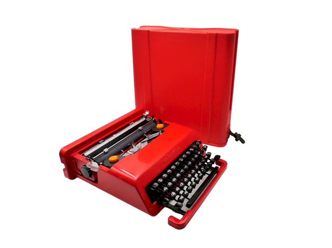 Machine à écrire Olivetti Valentine s rouge révisée ruban neuf