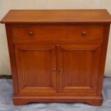 Meuble d'entrée en merisier porte et tiroirs H 83 cm