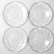 Set of 4 Kosta Boda Tropic Glass Dessert Plates, Scandinavian Fruit Design